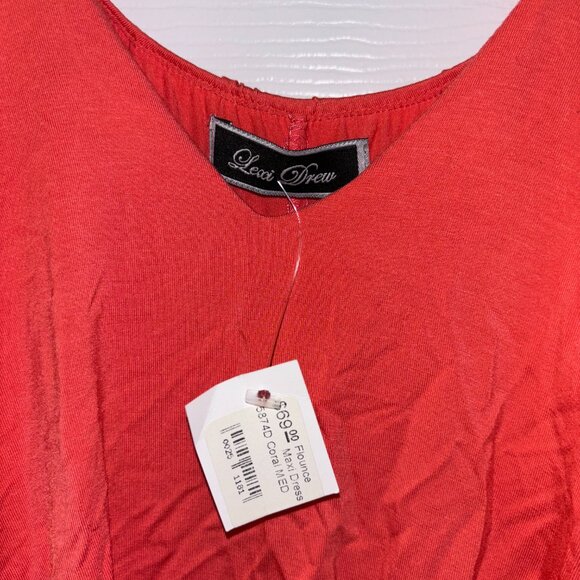 New Lexi Drew flounce maxi dress in Coral size Medium - Picture 2 of 5